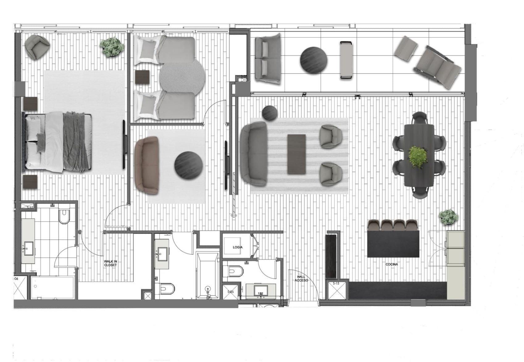 Plano del departamento · Deluxe